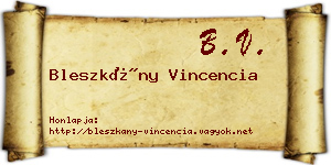 Bleszkány Vincencia névjegykártya